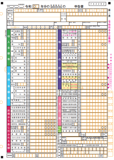 確定申告書